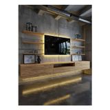 RESİTAL DUVARA MONTE LEDLİ 270 CM TV ÜNİTESİ DUVAR RAFLI - LL6033-6