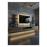 RESİTAL DUVARA MONTE LEDLİ 270 CM TV ÜNİTESİ DUVAR RAFLI - LL6039-2