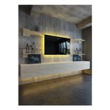 RESİTAL DUVARA MONTE LEDLİ 270 CM TV ÜNİTESİ DUVAR RAFLI - LL6044-8