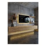 RESİTAL DUVARA MONTE LEDLİ 270 CM TV ÜNİTESİ DUVAR RAFLI - LL6045-6