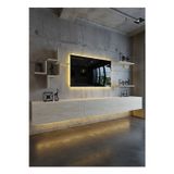 RESİTAL DUVARA MONTE LEDLİ 270 CM TV ÜNİTESİ DUVAR RAFLI - LL6045-8
