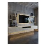 RESİTAL DUVARA MONTE LEDLİ 270 CM TV ÜNİTESİ DUVAR RAFLI - LL6046-8
