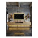 RESİTAL DUVARA MONTE LEDLİ 270 CM TV ÜNİTESİ DUVAR RAFLI - LL6047-6