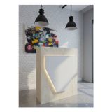 Resital Ledli Karşılama Bankosu G-90 cm Ofis Kasa Resepsiyon Masası BANKO-001-1-8