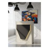 Resital Ledli Karşılama Bankosu G-90 cm Ofis Kasa Resepsiyon Masası BANKO-001-8-4