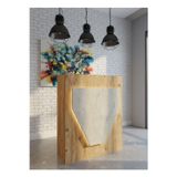 Resital Ledli Karşılama Bankosu G-90 cm Ofis Kasa Resepsiyon Masası BANKO-001-8-6