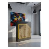 Resital Ledli Karşılama Bankosu G-90 cm Ofis Kasa Resepsiyon Masası BANKO-002-2-4