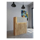 Resital Ledli Karşılama Bankosu G-90 cm Ofis Kasa Resepsiyon Masası BANKO-003-8-6