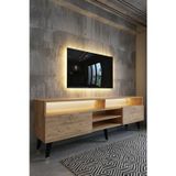 RESİTAL LEDLİ TV SEHPASI - LED IŞIKLI - GOLD ÇAM - GL9030-6
