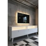RESİTAL LEDLİ TV SEHPASI - LED IŞIKLI - SİLVER BEYAZ - SL9017-1