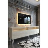 RESİTAL LEDLİ TV SEHPASI - LED IŞIKLI - TRAVERTEN - W9017-8