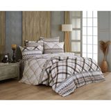 Resital Pamuklu Çift Kişilik Nevresim Takımı - 200 x 220 cm - Açık Kahverengi