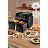 Resmi Distribütör Garantili Multifry Xxxl 4+4 Litre Dijital Twin Iki Hazneli Airfryer Modern Siyah