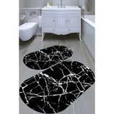 Resmiro Cam Kırığı Desenli Kaymaz Taban Yıkanabilir 2'li Desenli Banyo Paspası (50X60 cm - 60X100 Cm) - Renkli
