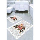 Resmiro Çatlak Zemin Fil Desenli Kaymaz Taban Yıkanabilir 2'li Desenli Banyo Paspası (50X60 cm - 60X100 Cm) - Renkli