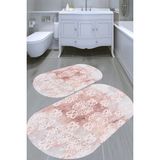 Resmiro Eskitme Motif Desenli Kaymaz Taban Yıkanabilir 2'li Desenli Banyo Paspası (50X60 cm - 60X100 Cm) - Renkli
