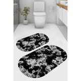 Resmiro Gölge Desenli Kaymaz Taban Yıkanabilir 2'li Desenli Banyo Paspası (50X60 cm - 60X100 Cm) - Renkli