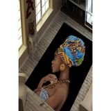 Resmiro Kaymaz Taban Yıkanabilir Afrika aksesuarlı Dijital Baskılı Halı - 140 x 200 cm - Renkli