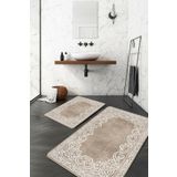 Resmiro Klasik Motif Kahve Banyo Paspası