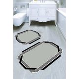 Resmiro Lazer Kesim Çengel Desenli Kaymaz Taban Yıkanabilir 2'li Desenli Banyo Paspası (50X60 cm - 60X100 Cm) - Renkli