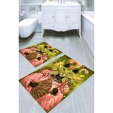 Resmiro Maskeli Kedi Desenli 2li Banyo Paspası (50X60 cm - 60X100 Cm) - Çok Renkli - 60 x 100 cm
