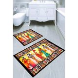 Resmiro Orta Çağ Desenli 2'li Banyo Paspası (50X60 cm - 60X100 Cm) - Çok Renkli - 60 x 100 cm