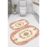 Resmiro Otantik Motifli Kaymaz Taban Yıkanabilir 2'li Desenli Banyo Paspası (50X60 cm - 60X100 Cm) - Renkli