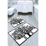 Resmiro Parçalı Ağaç Tablo Desenli Kaymaz Taban Yıkanabilir 2'li Desenli Banyo Paspası (50X60 cm - 60X100 Cm) - Renkli