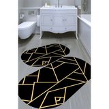 Resmiro Parçalı Çizgi Desenli Kaymaz Taban Yıkanabilir 2'li Desenli Banyo Paspası (50X60 cm - 60X100 Cm) - Renkli