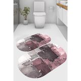Resmiro Sanatsal Boyalı Kaymaz Taban Yıkanabilir 2'li Desenli Banyo Paspası (50X60 cm - 60X100 Cm) - Renkli