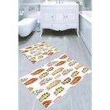 Resmiro Şekilli Tüy Desenli Kaymaz Taban Yıkanabilir 2'li Desenli Banyo Paspası (50X60 cm - 60X100 Cm) - Renkli