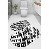 Resmiro Simetrik Desenli Kaymaz Taban Yıkanabilir 2'li Desenli Banyo Paspası (50X60 cm - 60X100 Cm) - Renkli