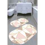 Resmiro Star Desenli Kaymaz Taban Yıkanabilir 2'li Desenli Banyo Paspası (50X60 cm - 60X100 Cm) - Renkli