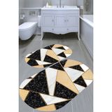 Resmiro Üçgen Desenli Kaymaz Taban Yıkanabilir 2'li Desenli Banyo Paspası (50X60 cm - 60X100 Cm) - Renkli