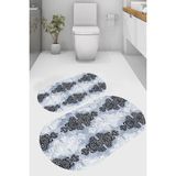 Resmiro Vintage Desenli Kaymaz Taban Yıkanabilir 2'li Desenli Banyo Paspası (50X60 cm - 60X100 Cm) - Renkli