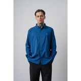 Respire Erkek Arma Nakışlı Uzun Kollu Oversize Gömlek Petrol - XL