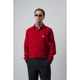 Respire Erkek R Nakışlı Uzun Kollu Müslin Oversize Gömlek Bordo - XL