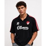 Respire Erkek Şerit Detaylı Retro Forma Siyah - XL