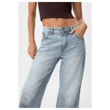 Respire Kadın D96 Straight Crop Jean Buz Mavisi
