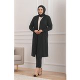 RESPİRO BÜYÜK BEDEN MEVSİMLİK RAHAT KESİM UZUN HIRKA İNCE DÖKÜMLÜ ANNE BEDEN KADIN HIRKA
