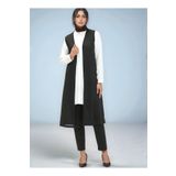 RESPİRO Tam Yazlık İncecik Penye Cotton Sade Uzun Yumuşacık Yelek Önü Kapamasız Salaş Yelek