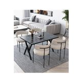 Ressa Home LADY Rolls Tedy Kumaş Yemek Odası Masa Takımı Mutfak Masası Takımı