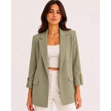 Ressho Kadın Blazer Ceket - 36 - Regular Fit - Haki