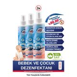 Resteril Biberon Temizleyici Alkolsüz Durulanmayan Saf Hipokloröz Biberon Sterilizatör Emzik Süt Pompası Hijyen Spreyi Bebek Dezenfektan Sprey Baby Kids 200ml x3