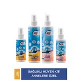 Resteril Çok Amaçlı Bebek Dezenfektan Sprey Alkolsüz Parfümsüz Hipokloröz Okul Hijyen Spreyi Seyahat Seti 100+200ml x2