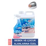 Resteril Çok Amaçlı Bebek Yüzey Temizleyici Dezenfektan Sprey Durulanmayan Oyuncak Mama Sandalyesi Oyun Matı Hijyen Spreyi Baby Set Kids 750ml + 5Lt