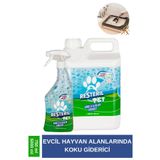 Resteril PET Kedi Kumu Koku Giderici Parfümsüz Dezenfektan Sprey Kedi Çiş Kokusu Giderici Köpek Koku Giderici 750ml + 5Lt Set