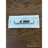 Restinal 4WD Yazı Arma Logo 3D Krom Yapıştırma Sticker Oto Çamurluk Kapı Bagaj Universal Şık - 1 adet