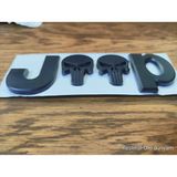 Restinal Jeep Bagaj Yazısı Suv Metal Siyah Kafatası Arma 3D Bagaj Kapı Çamurluk Emblem 3m Bantlı Araba Logo - 1 adet