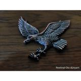 Restinal Kartal Metal Arma Oto Bagaj Kapı Çamurluk Emblem 3m Bantlı Kartal Logo Krom Kaplama Evrensel Arma - 1 adet